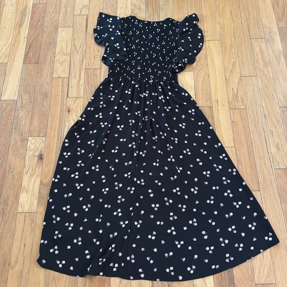 Kate Spade | Ditsy Begonia Flutter Sleeve Dress | midi | hi-low hem | size (4) - Picture 6 of 6